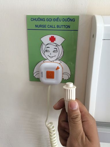 hình ảnh nút chuông gọi y tá không dây WS-100 tại bệnh viện phụ sản thái bình