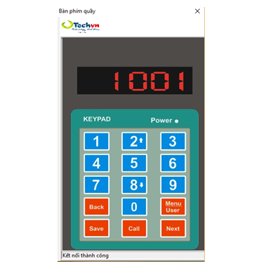 Hệ thống xếp hàng tự động - Phần mềm bàn phím gọi số vào quầy: KPsoft-1501P
